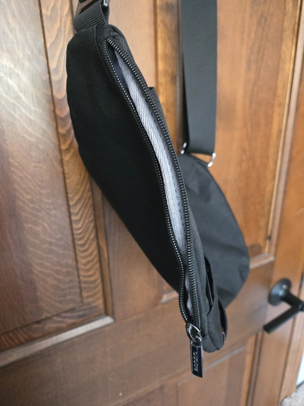Men's Black Messenger Sling Bag with Adjustable Strap